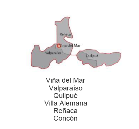 Cobertura en Viña del Mar, Valparaíso, Quilpué, Villa Alemana, Reñaca y Concón